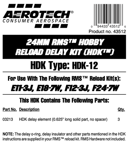 AeroTech HDK-12 RMS-24/40 Hobby Delay Kit (3-Pack) - 43512