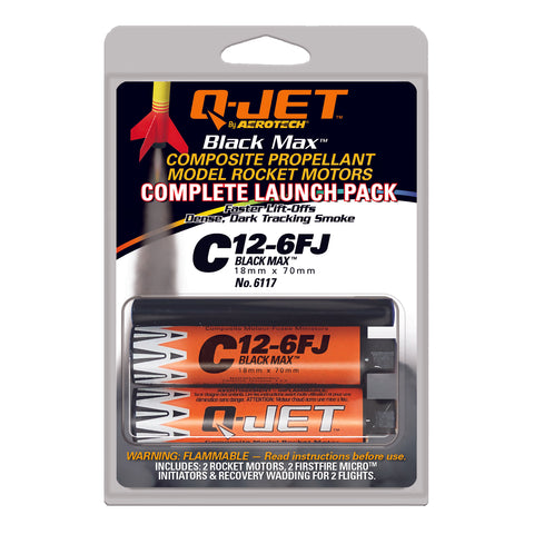Quest Q-Jet™ C12-6FJ Black Max Rocket Motors Value 12-Pack - Q6326