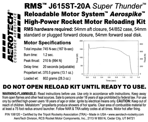 J615ST20A RMS-54/852 Reload Kit (1 Pack) - 106120