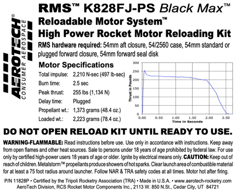 AeroTech K828FJ-PS RMS-54/2560 Reload Kit (1 Pack) - 11828P