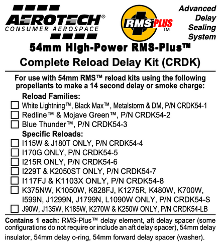 AeroTech RMS & LMS Complete Reload Delay Kit - CRDK54-LB